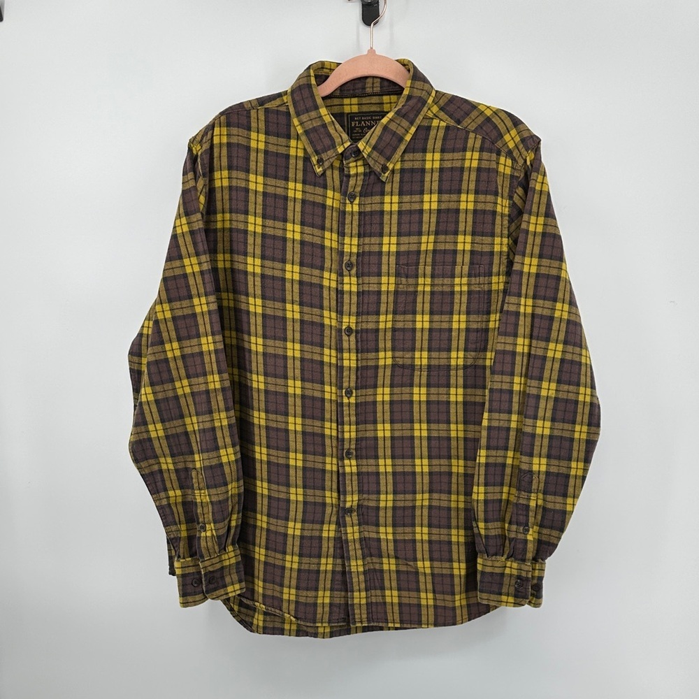 NetBasic VTG 90s Grunge Workwear Heritage Plaid B/F Shirt in Yellow/Brown SzXL